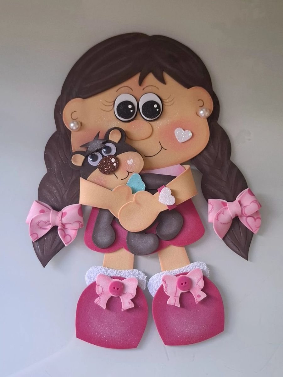 Boneca de EVA com gatinho, foto 1